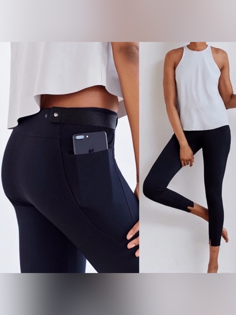 ADay crop & roll leggings navy